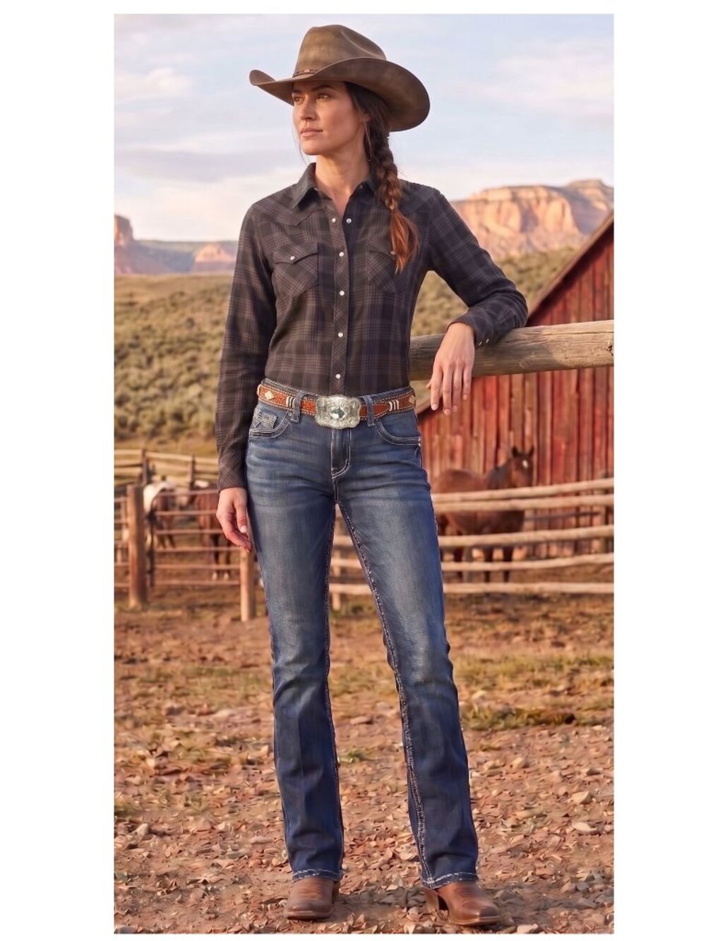 Nocona Belts & Nocona Buckles Western Studded Belt with Buckle - Size 36